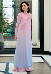 Embroidered Chiffon 3 Piece Unstitched Suit LL-ANZAAL LONG-25 - Party Wear